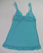 Blue Sabrina See-through Slip Dress