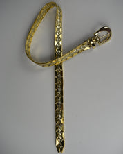 Gold Woven Skinny Belt