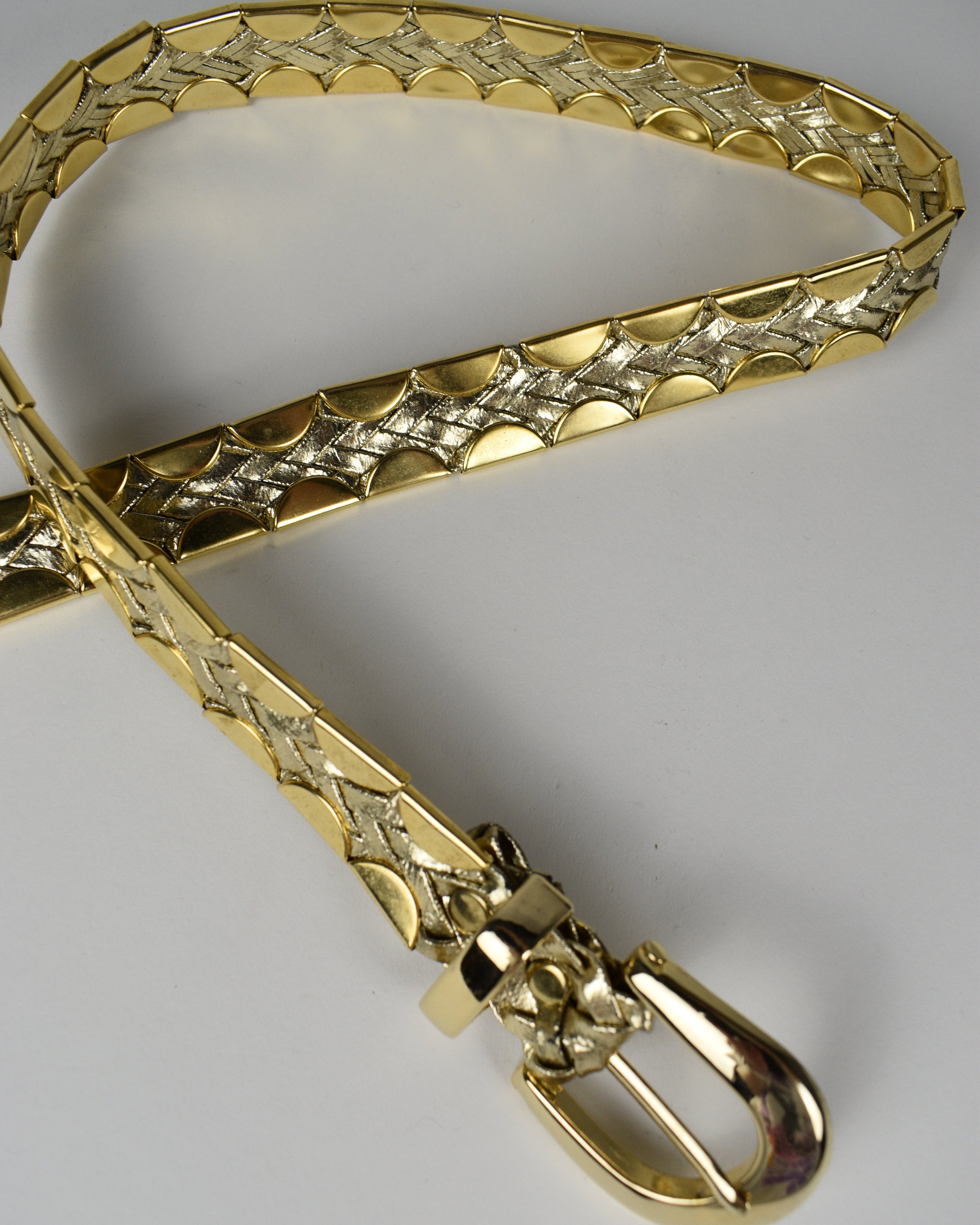Gold Woven Skinny Belt
