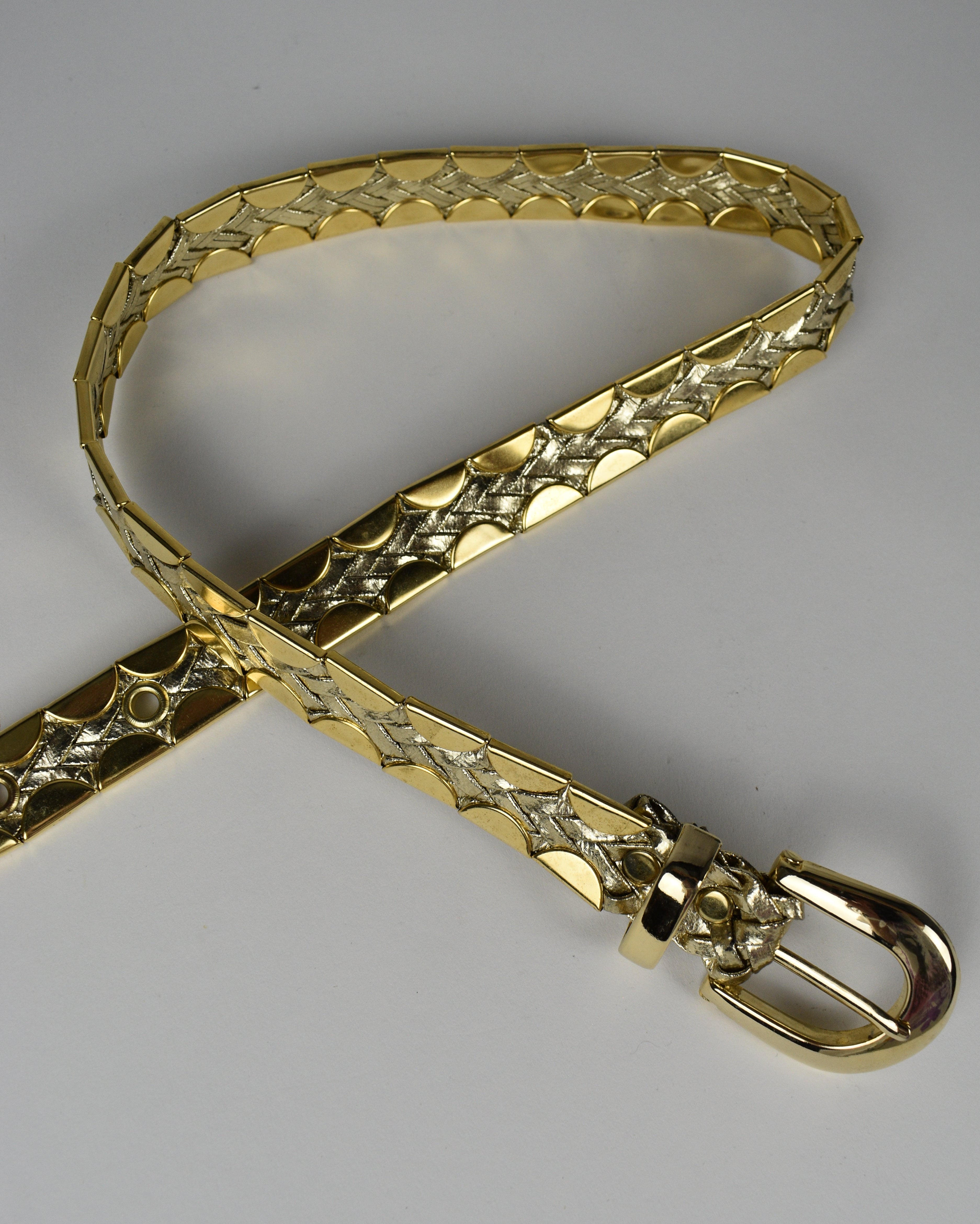 Gold Woven Skinny Belt