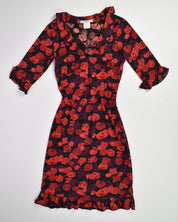 Red Rose Ruffle Dress