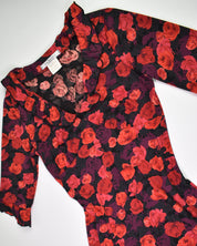 Red Rose Ruffle Dress