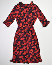 Red Rose Ruffle Dress