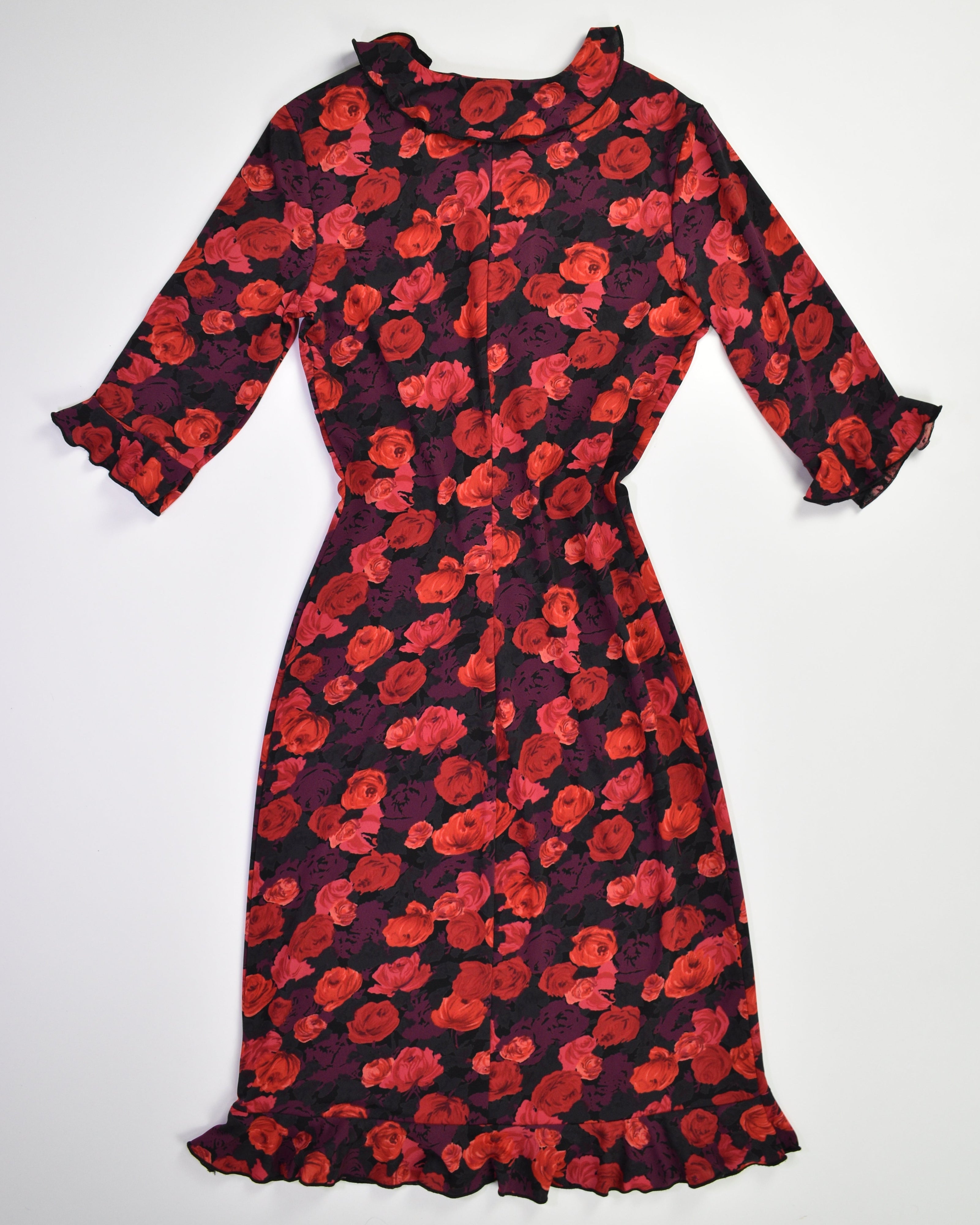 Red Rose Ruffle Dress