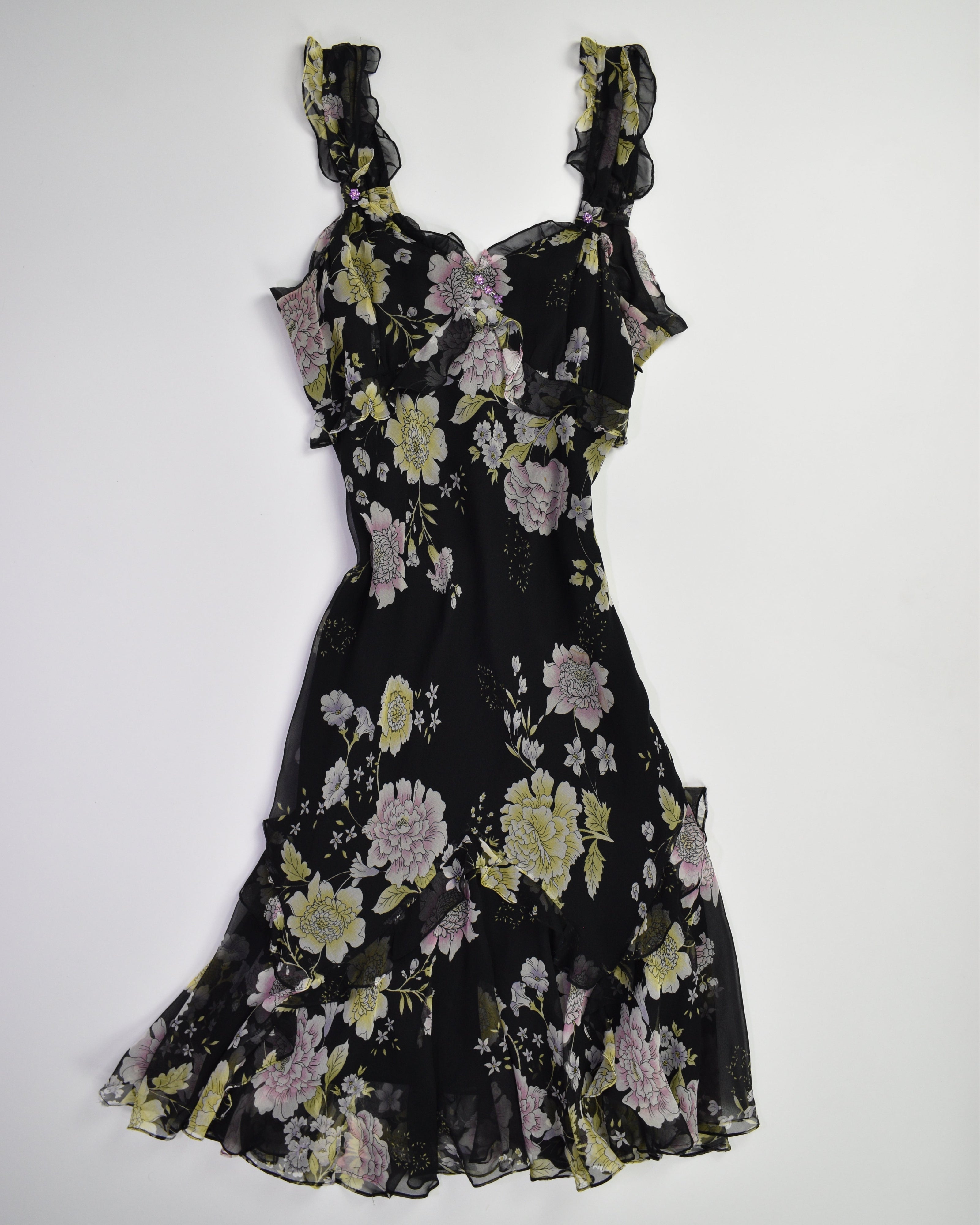 Black Flowy Floral Dress