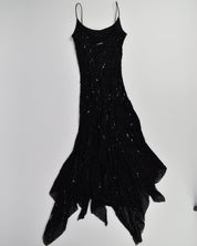 Black Beaded Sequin Formal Dress