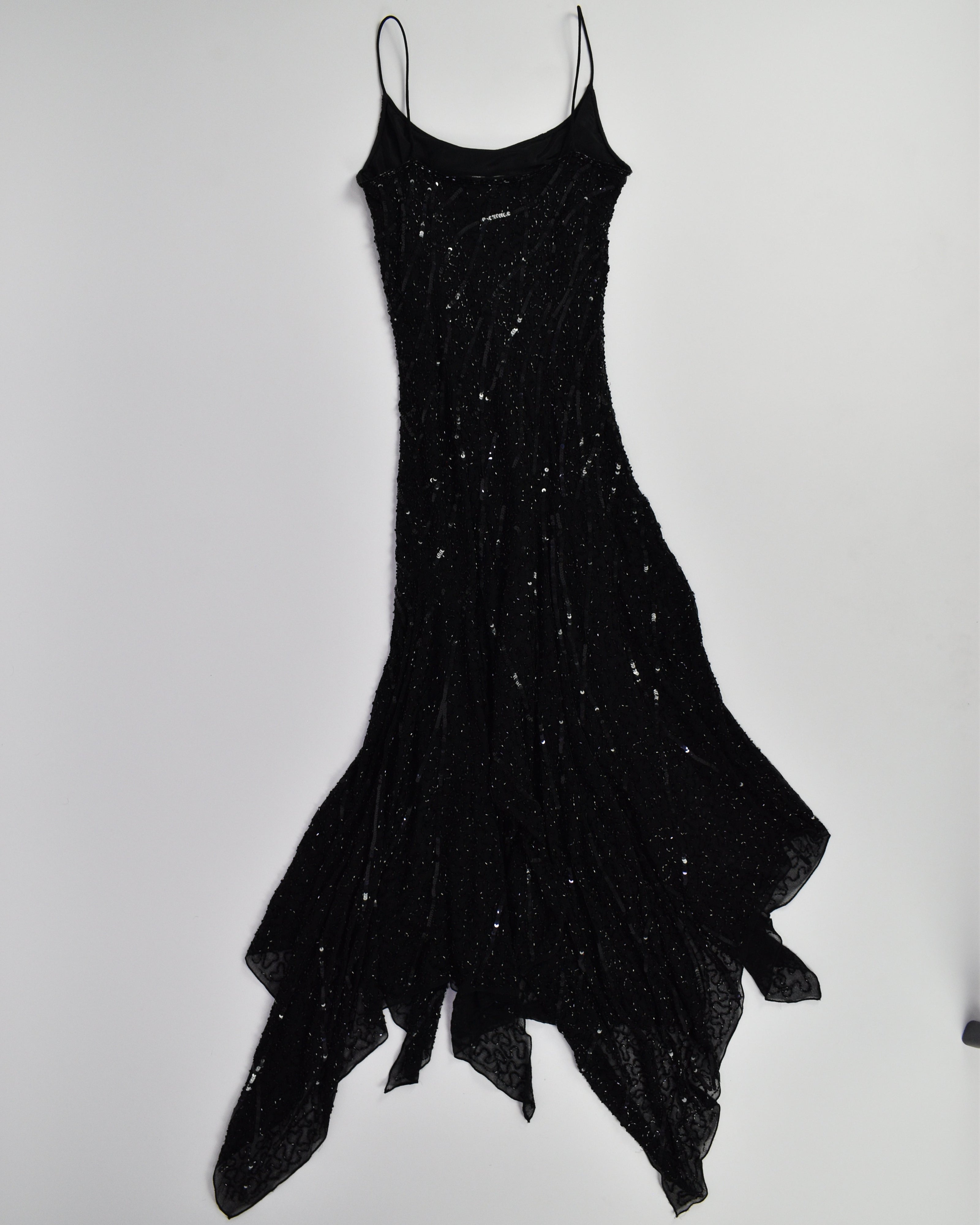 Black Beaded Sequin Formal Dress