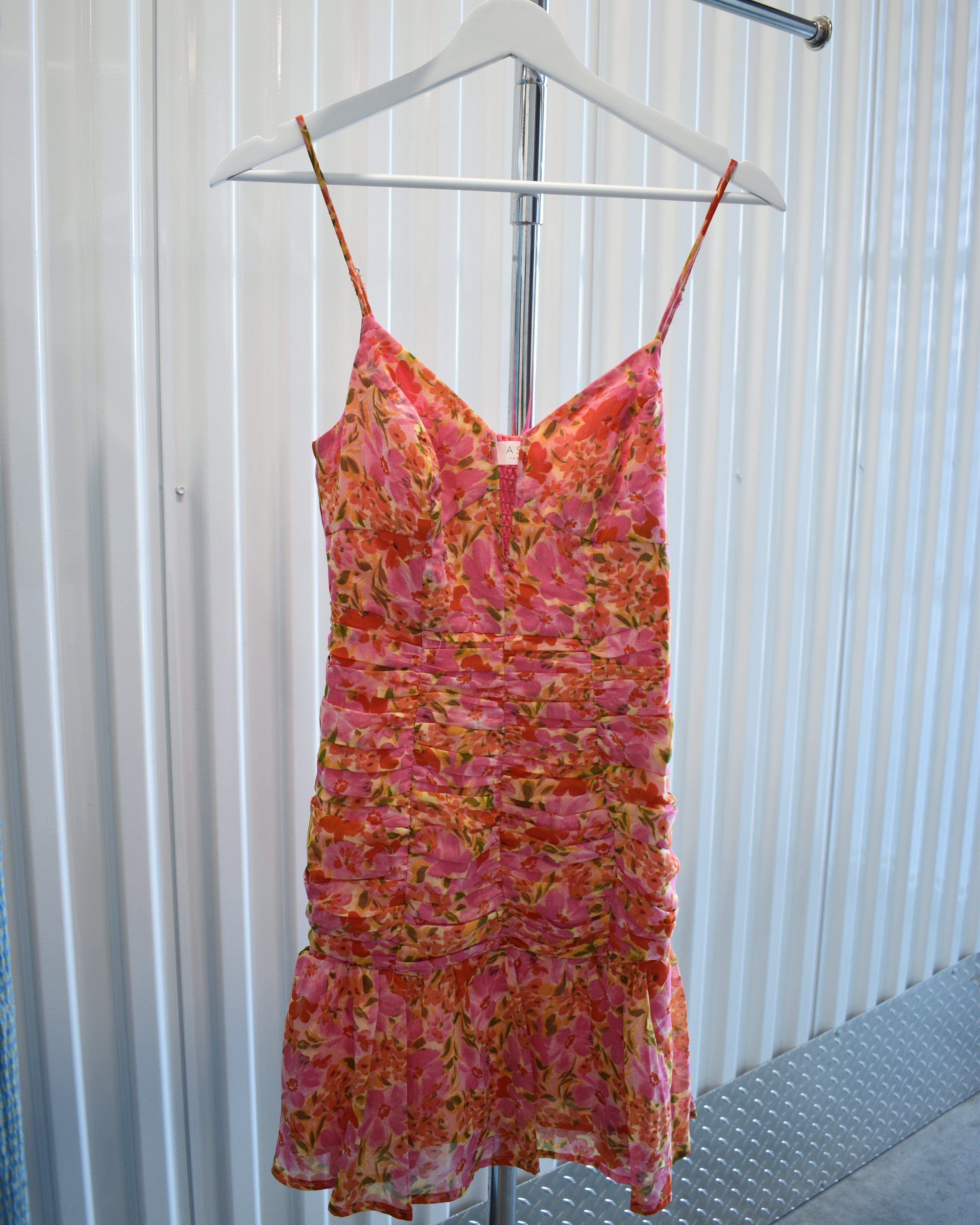 Floral Ruched Mini Dress