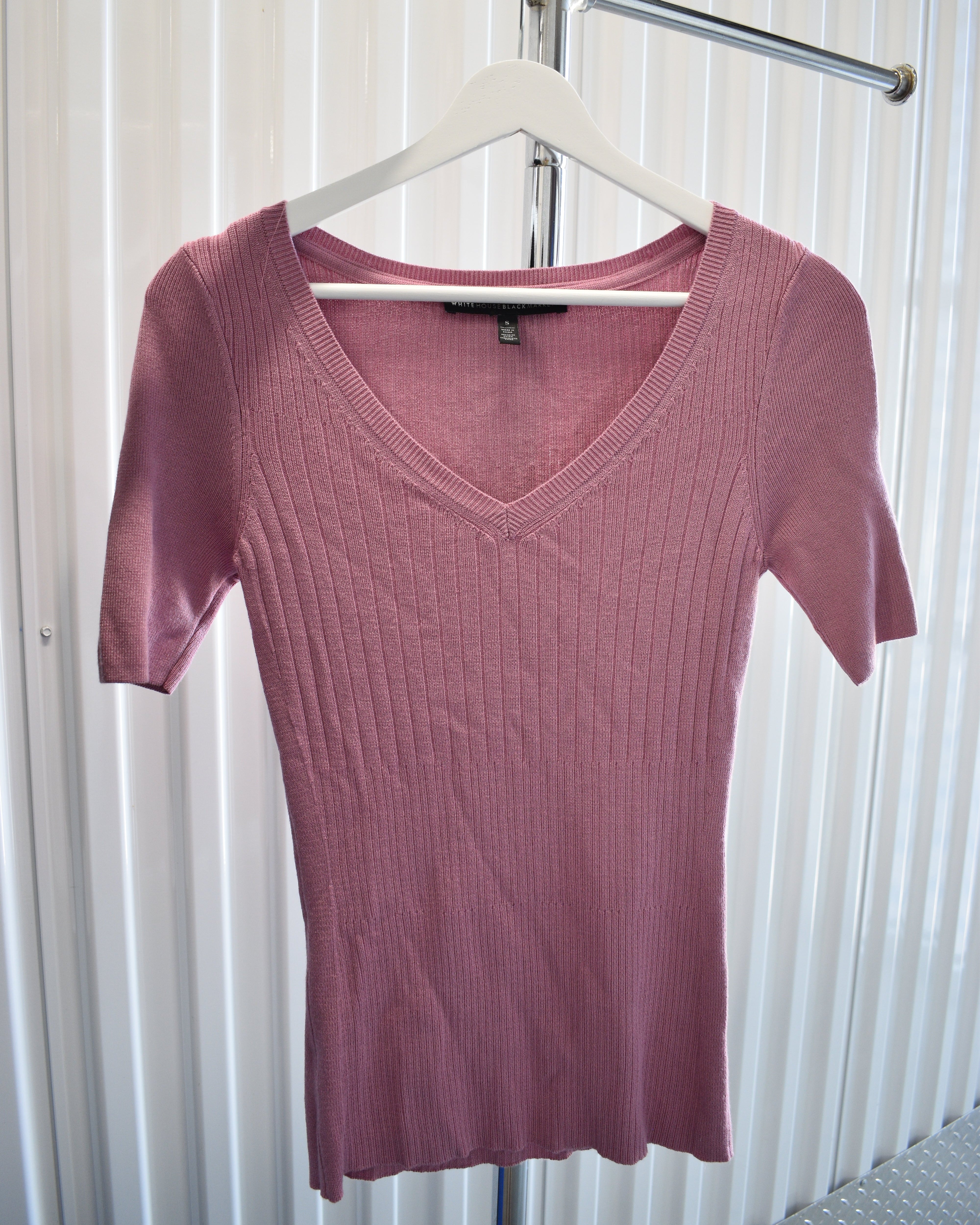 Pink Knit V-neck