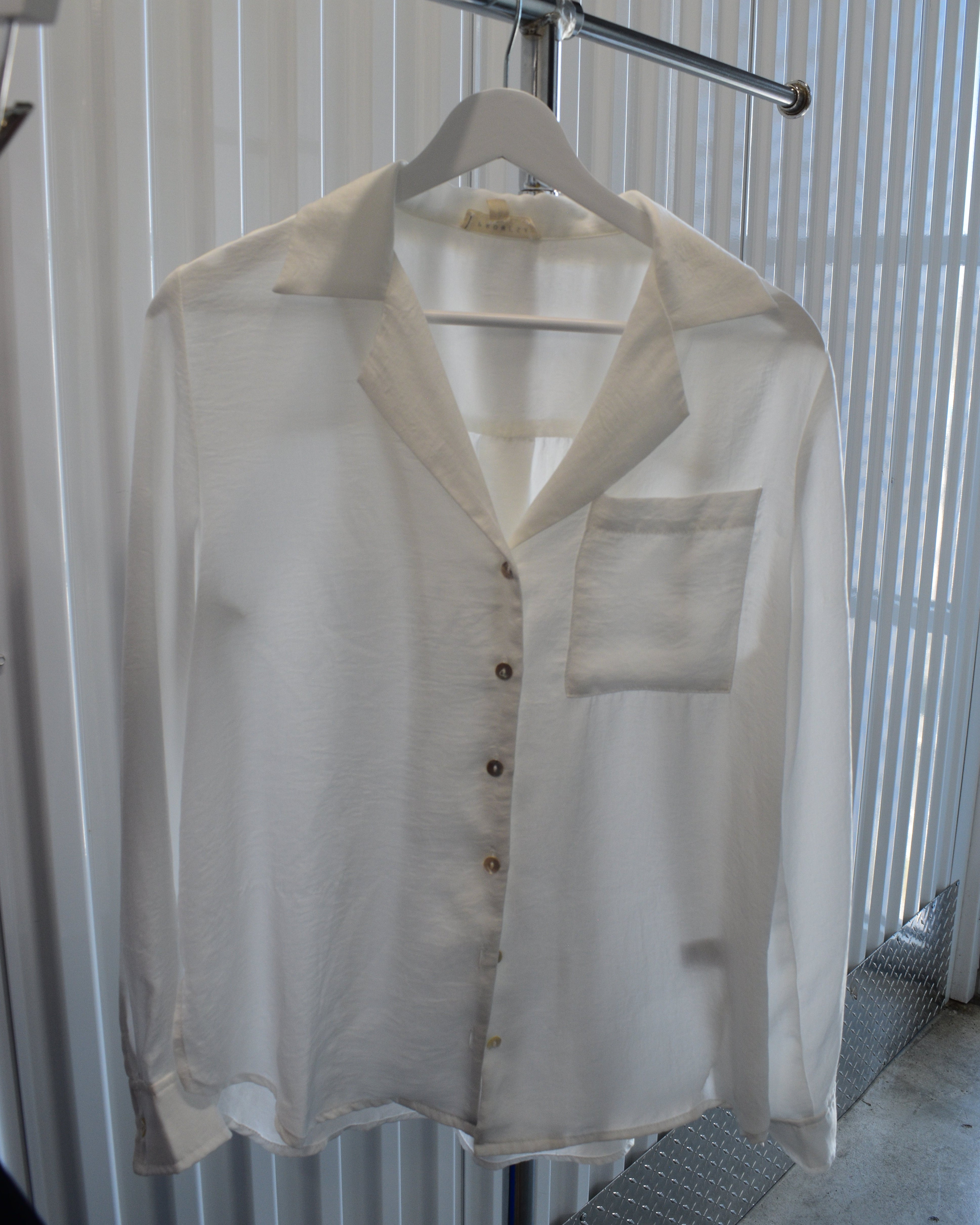 White Sheer Button Up