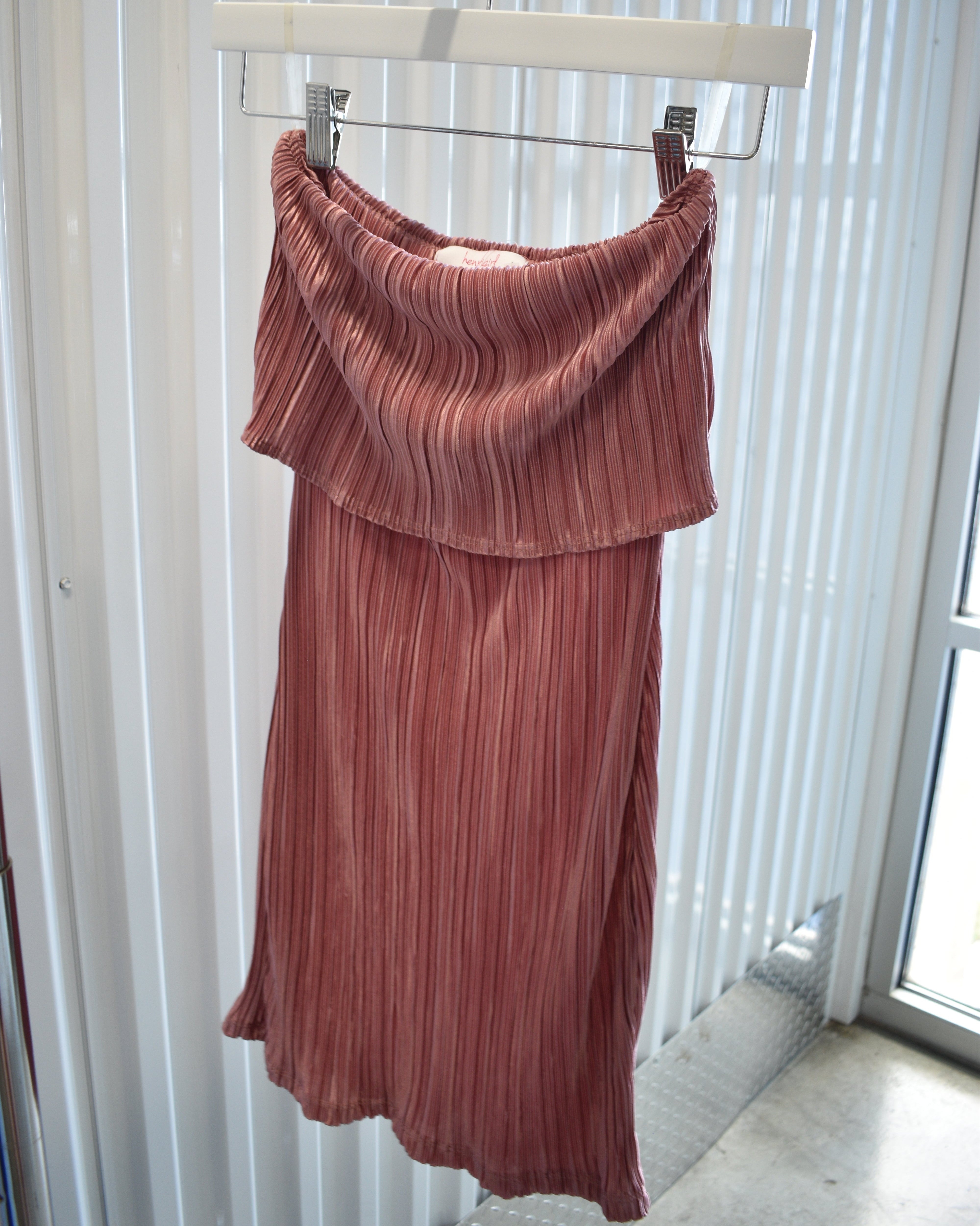 Pink Plisse Mini Dress