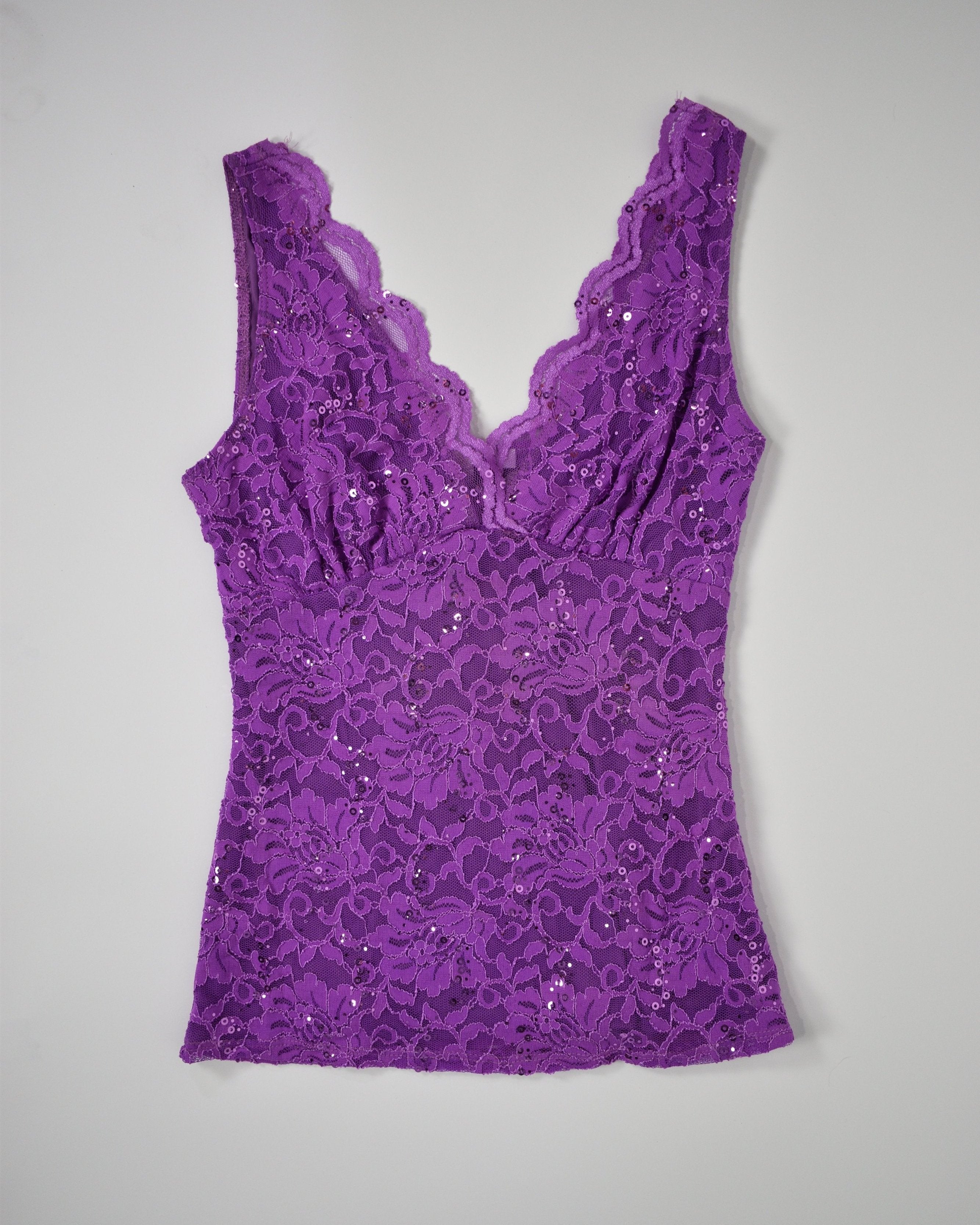 Purple Lace Sequin Tank