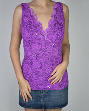 Purple Lace Sequin Tank