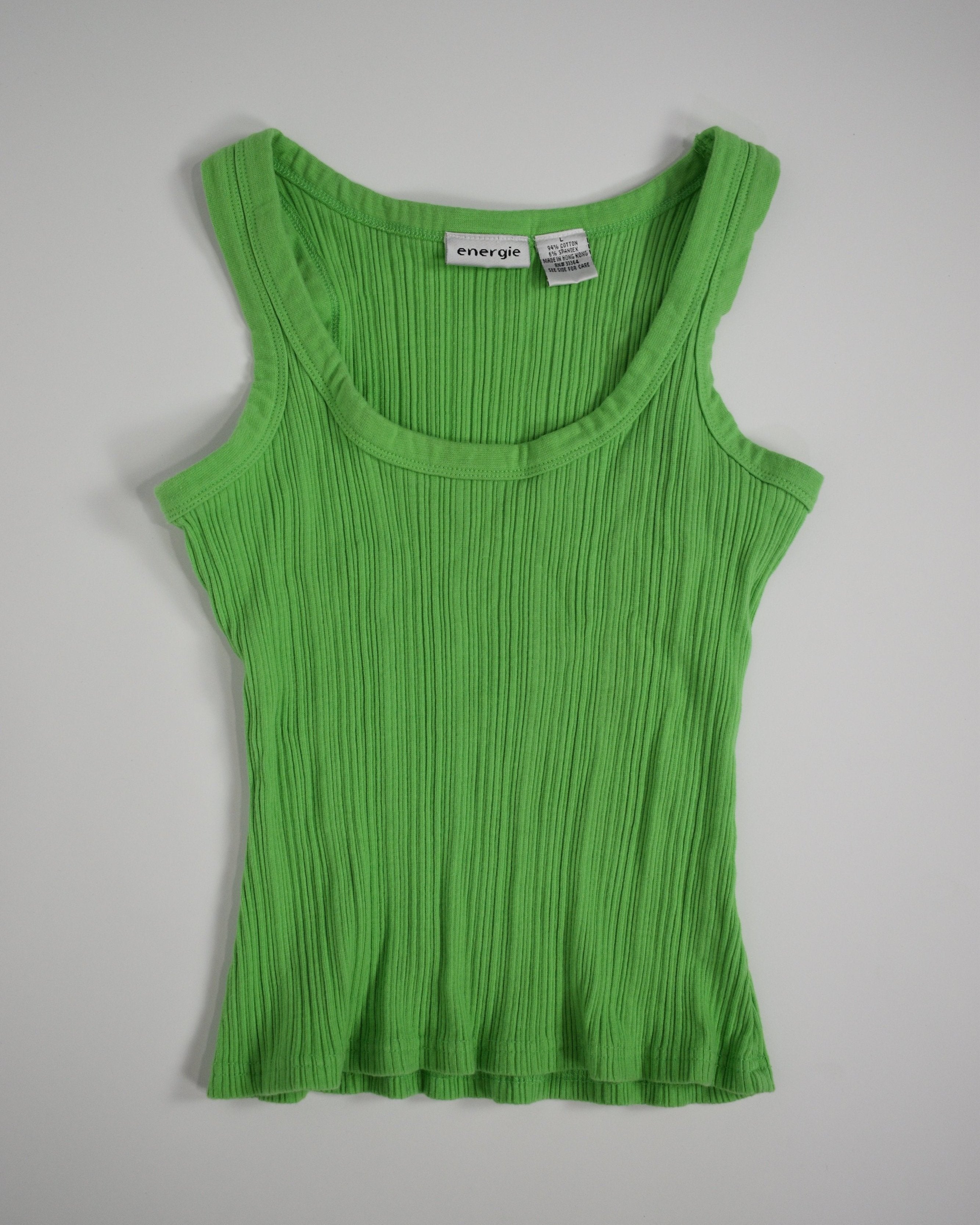 Green Ribbed Tank