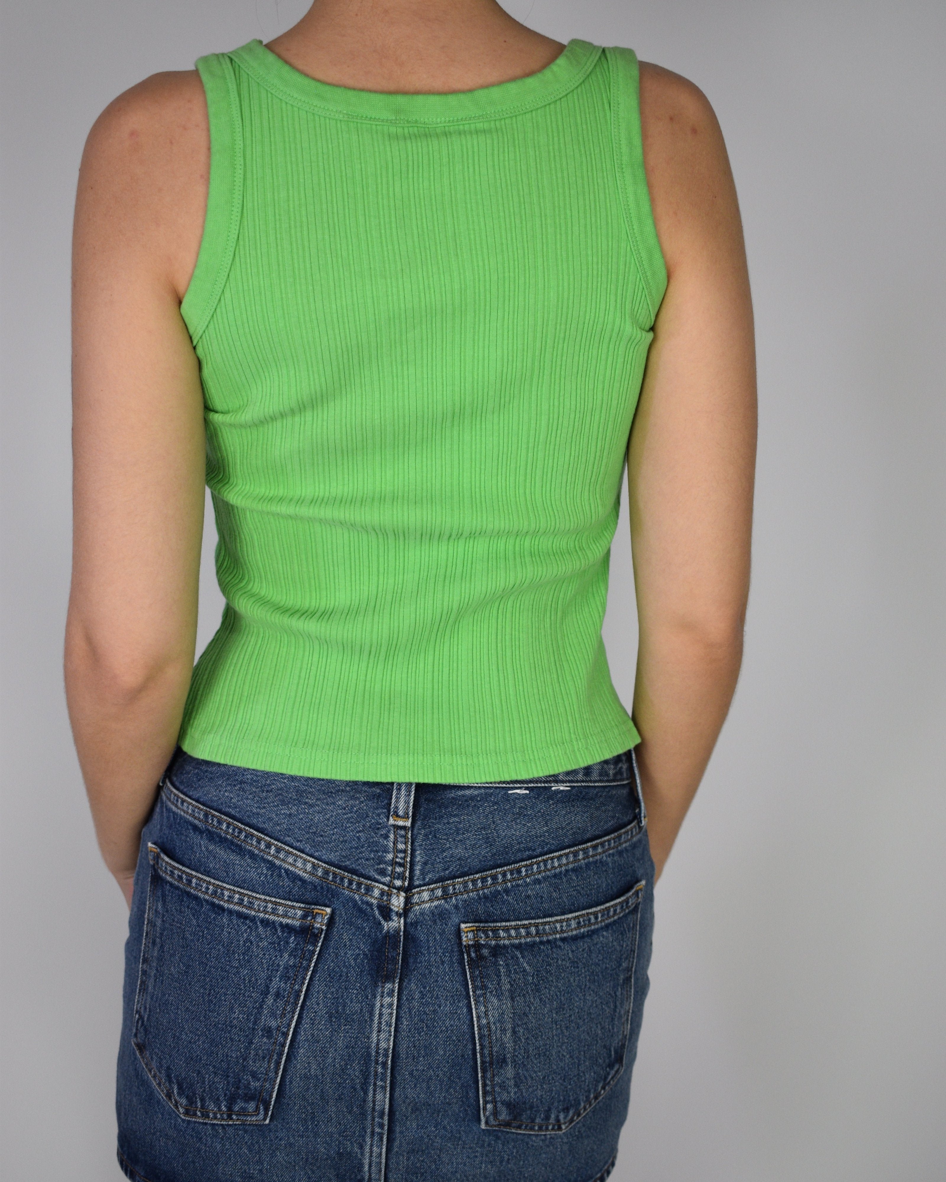 Green Ribbed Tank