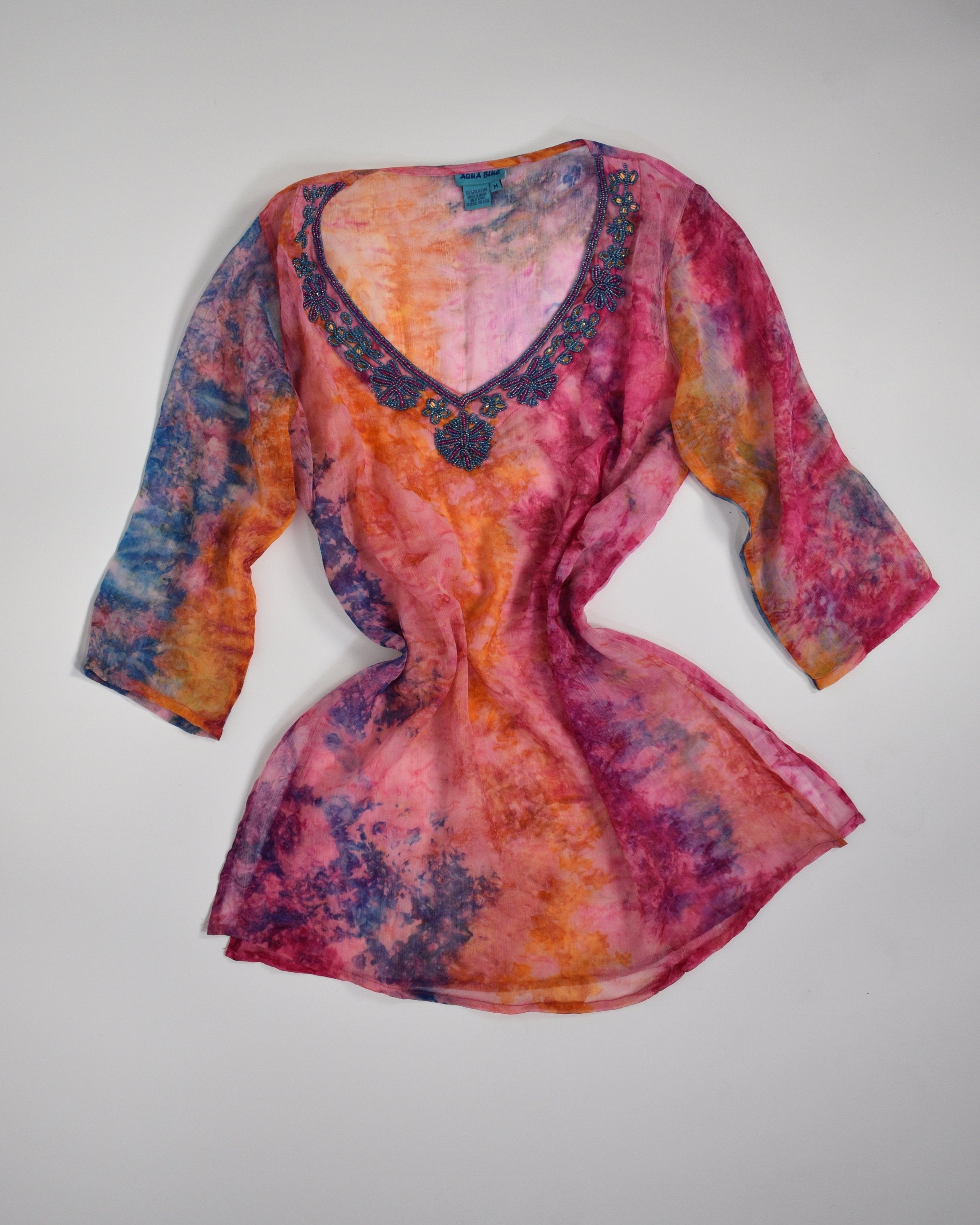 Tie-Dye Beaded Coverup