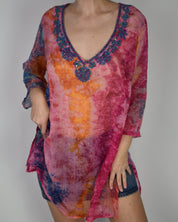 Tie-Dye Beaded Coverup