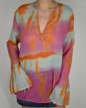 See-through Tie-dye Long Sleeve