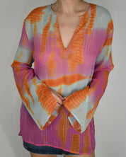 See-through Tie-dye Long Sleeve