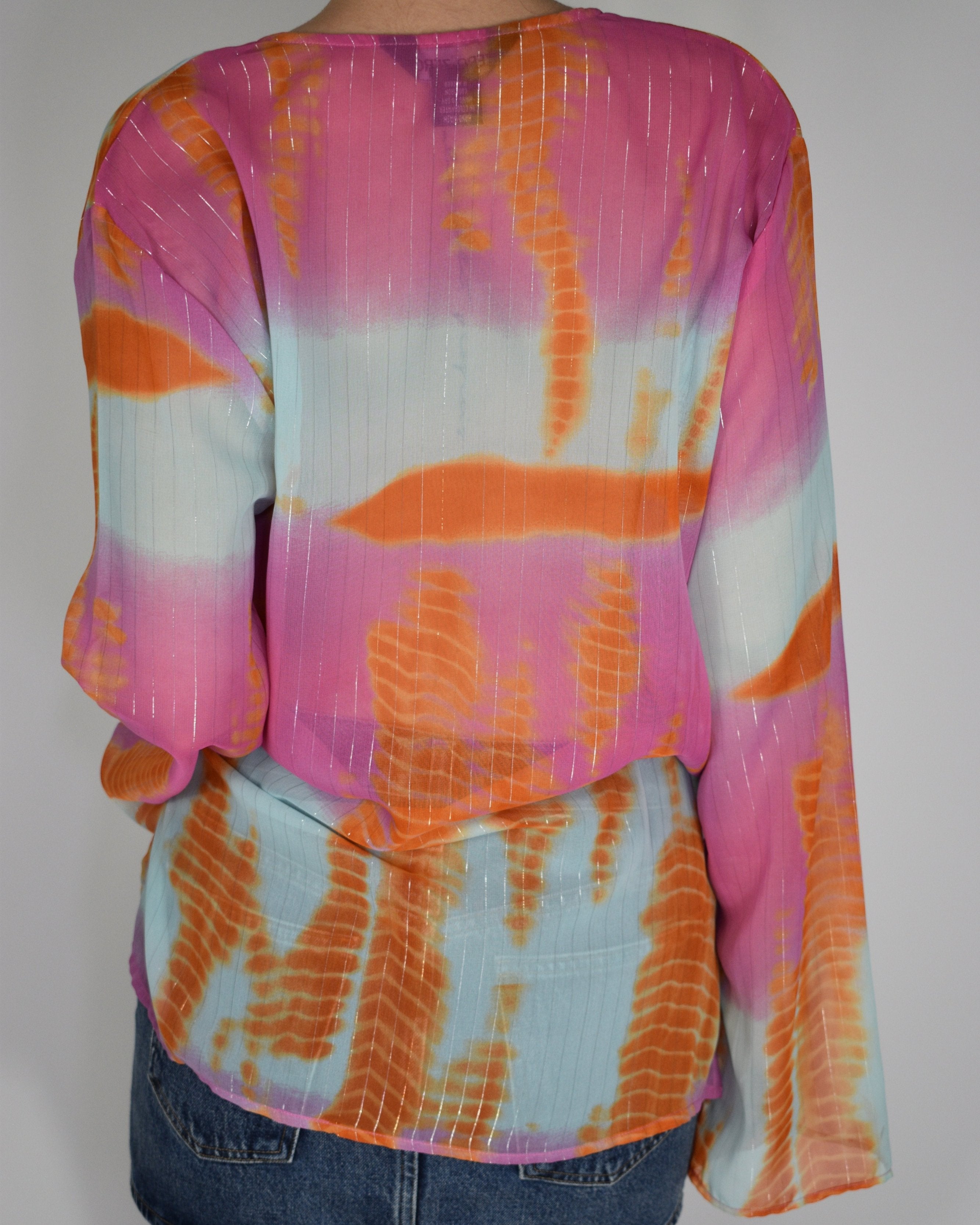 See-through Tie-dye Long Sleeve