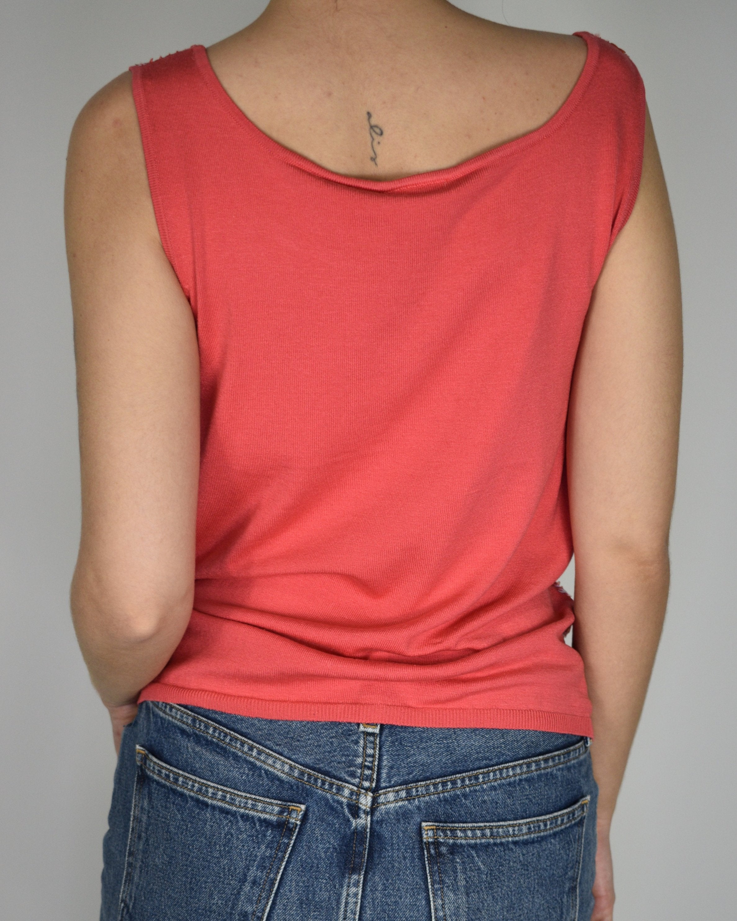 Coral Sequin Tank