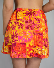 Orange Hawaiian Print Skirt