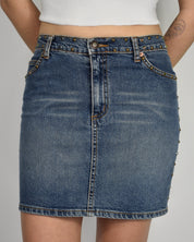 Joomi Joolz Bedazzled Mini Jean Skirt