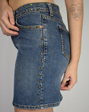Joomi Joolz Bedazzled Mini Jean Skirt