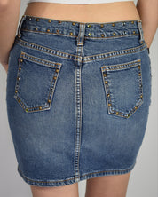 Joomi Joolz Bedazzled Mini Jean Skirt