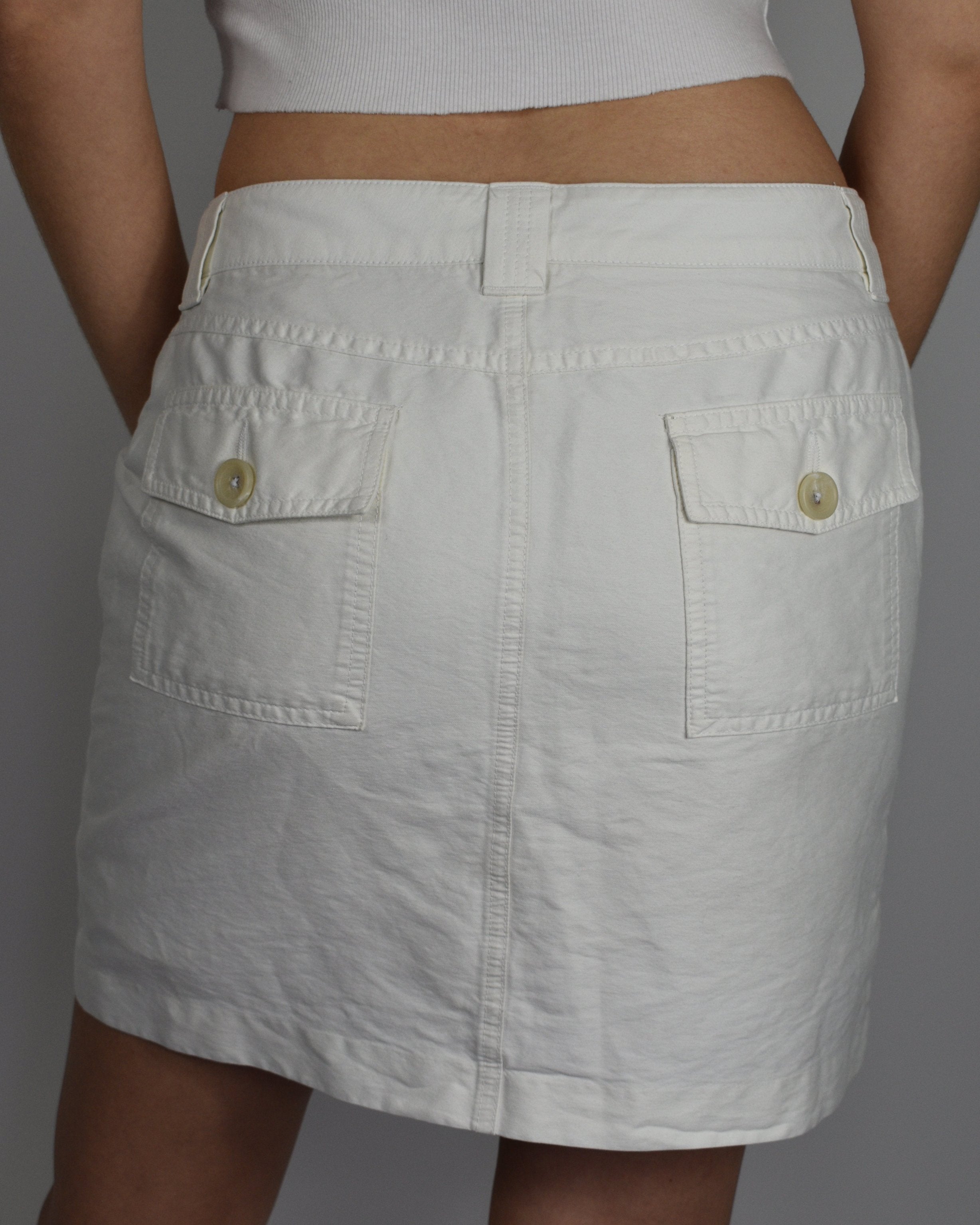 White Cargo Skirt