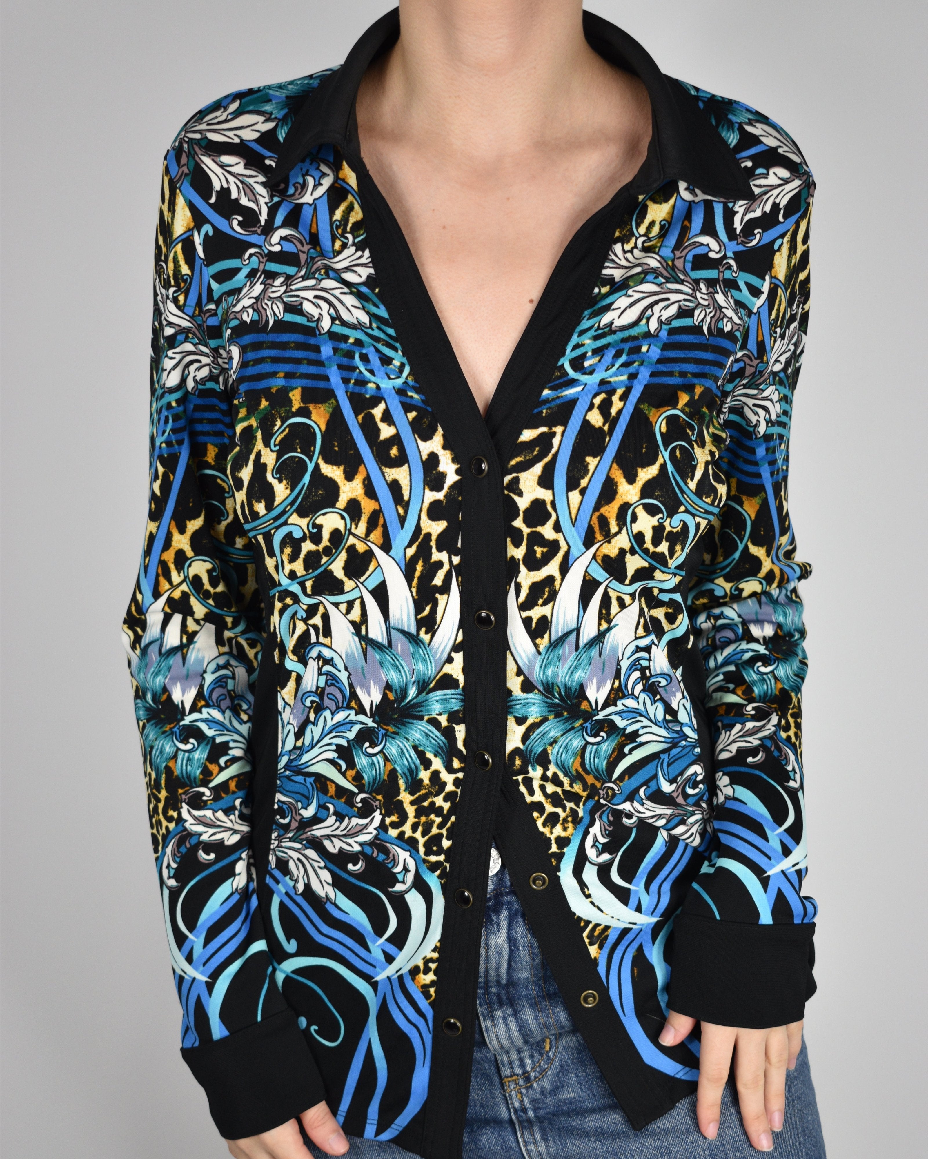 Cache Cheetah Button-up Long Sleeve