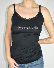 Rhinestone Bebe Black Cami