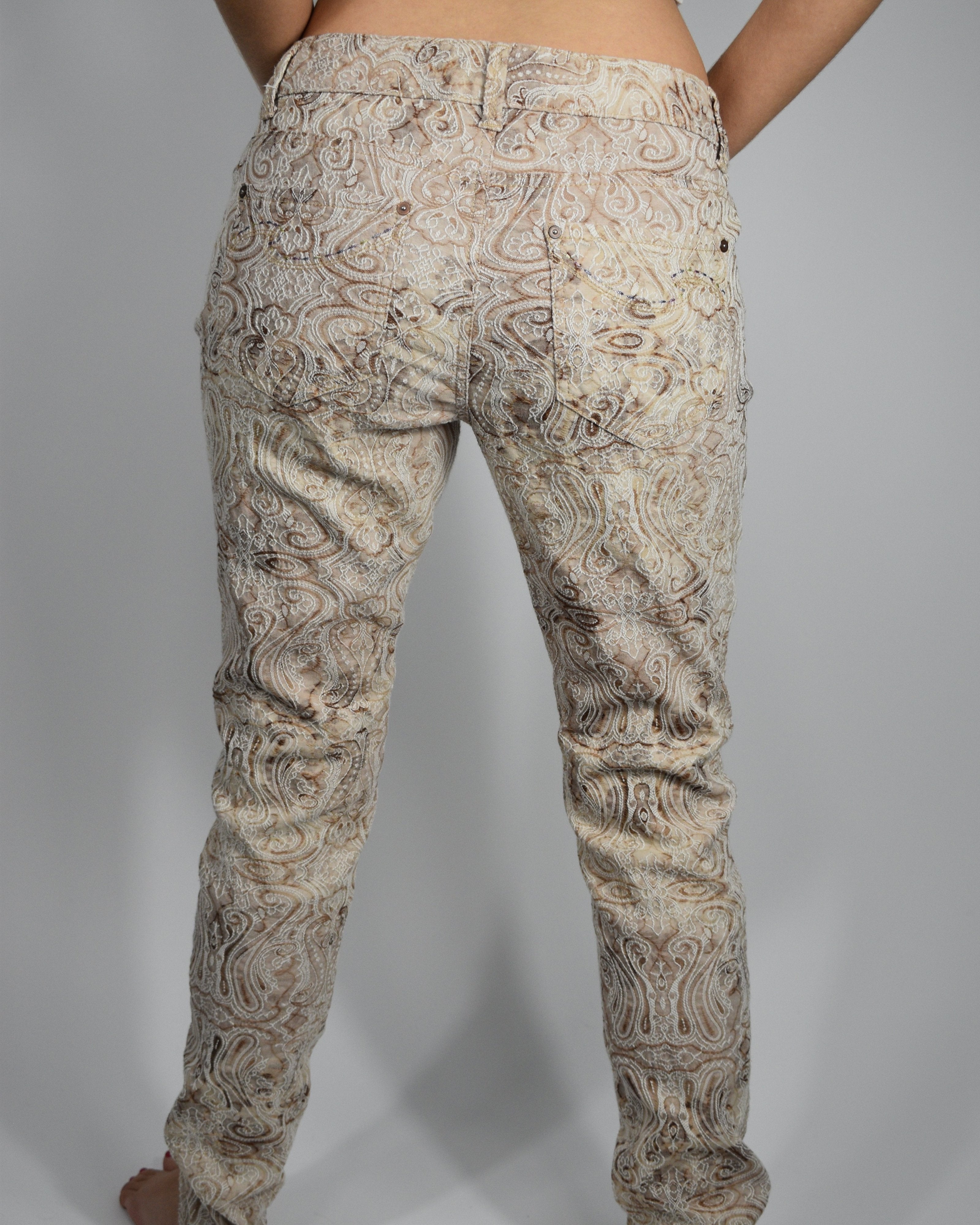Cache Tan Embroidered Pants