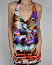 Multi-color Mini Halter Dress
