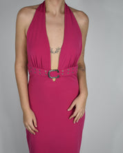 Cache Hot Pink Halter Dress