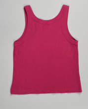 Pink Ribbed Sequin Flower Tank