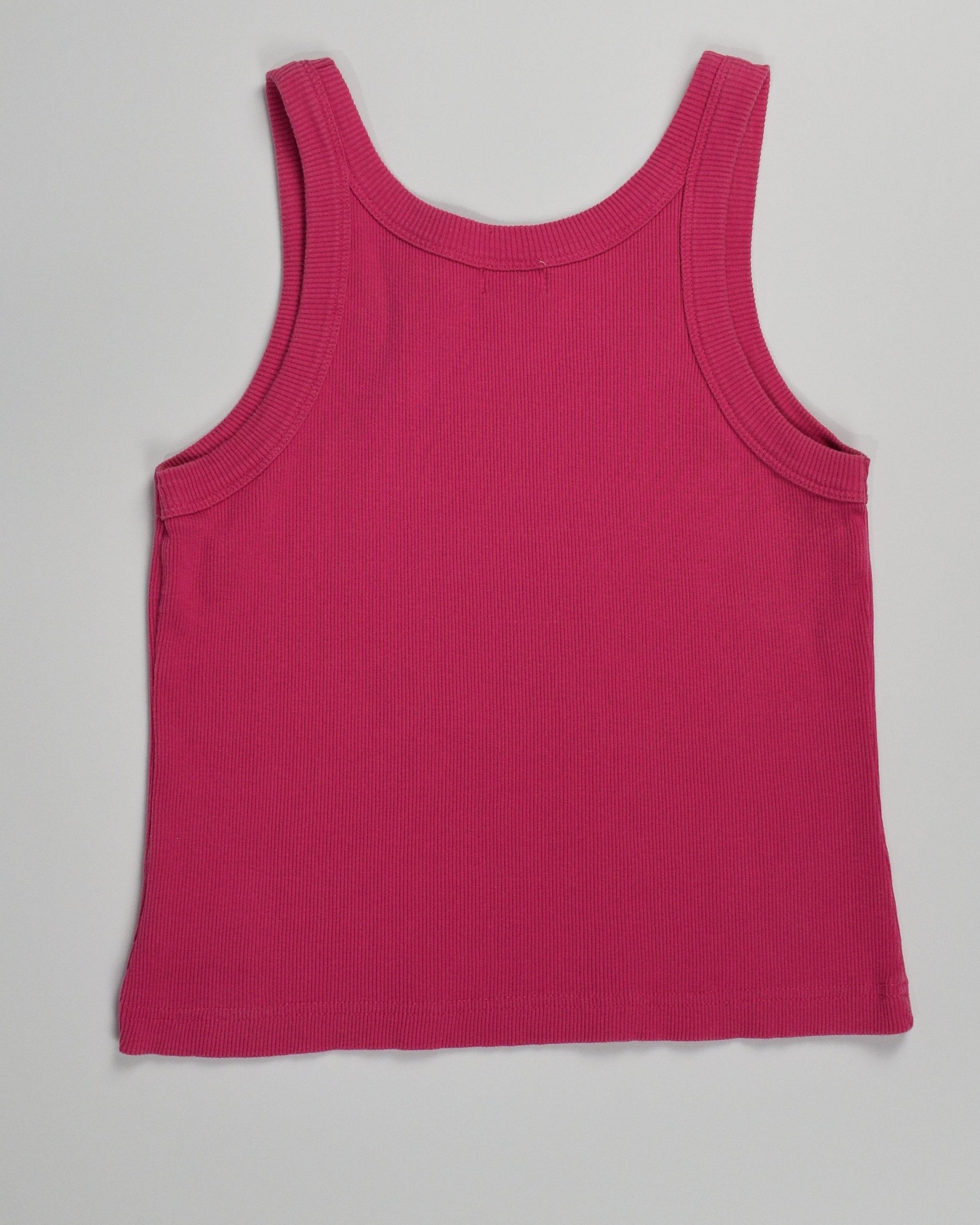 Pink Ribbed Sequin Flower Tank