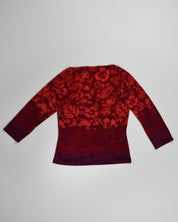 Hawaiin Red V-neck 3/4 Sleeve