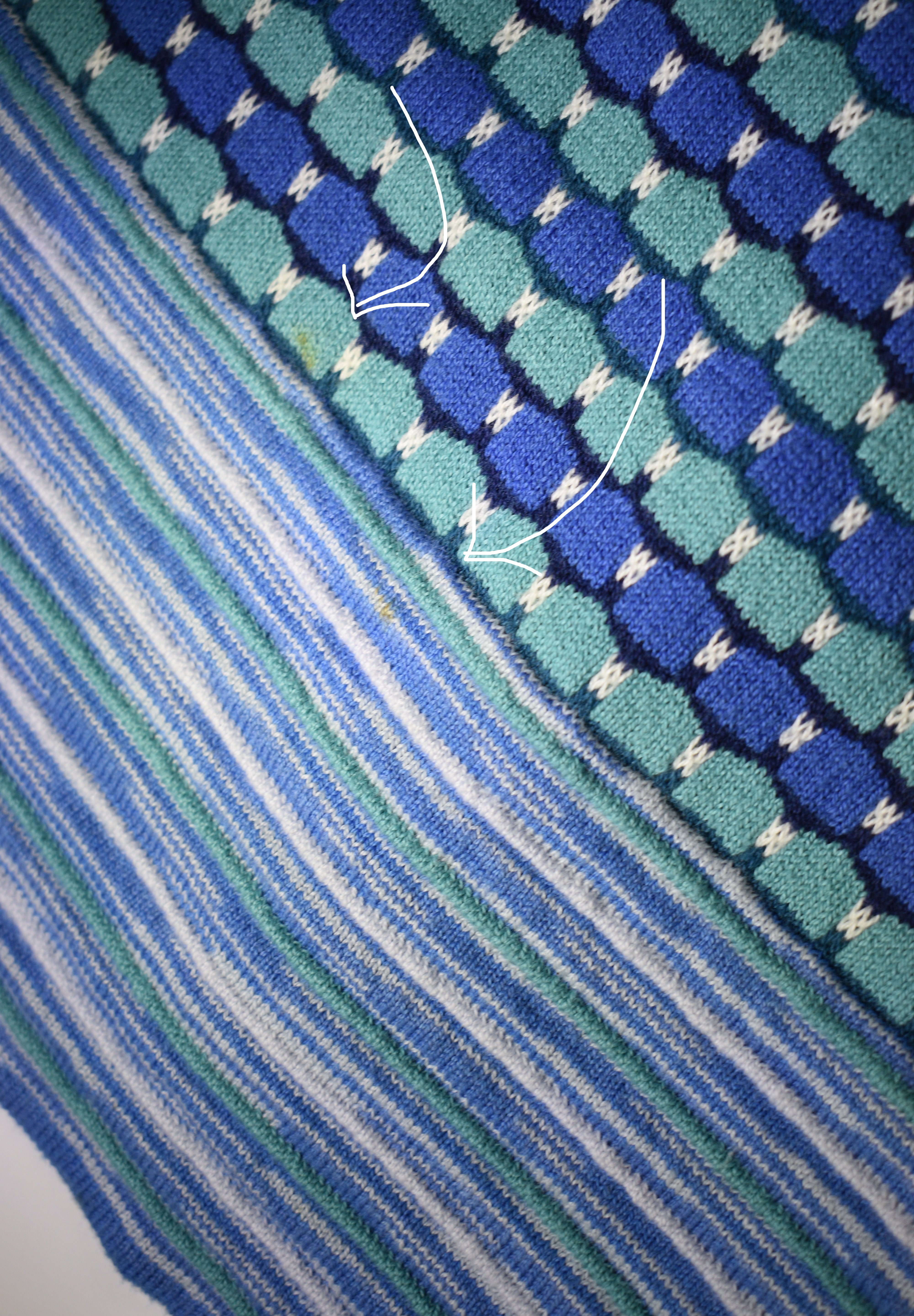 Blue Knit Striped Button Up