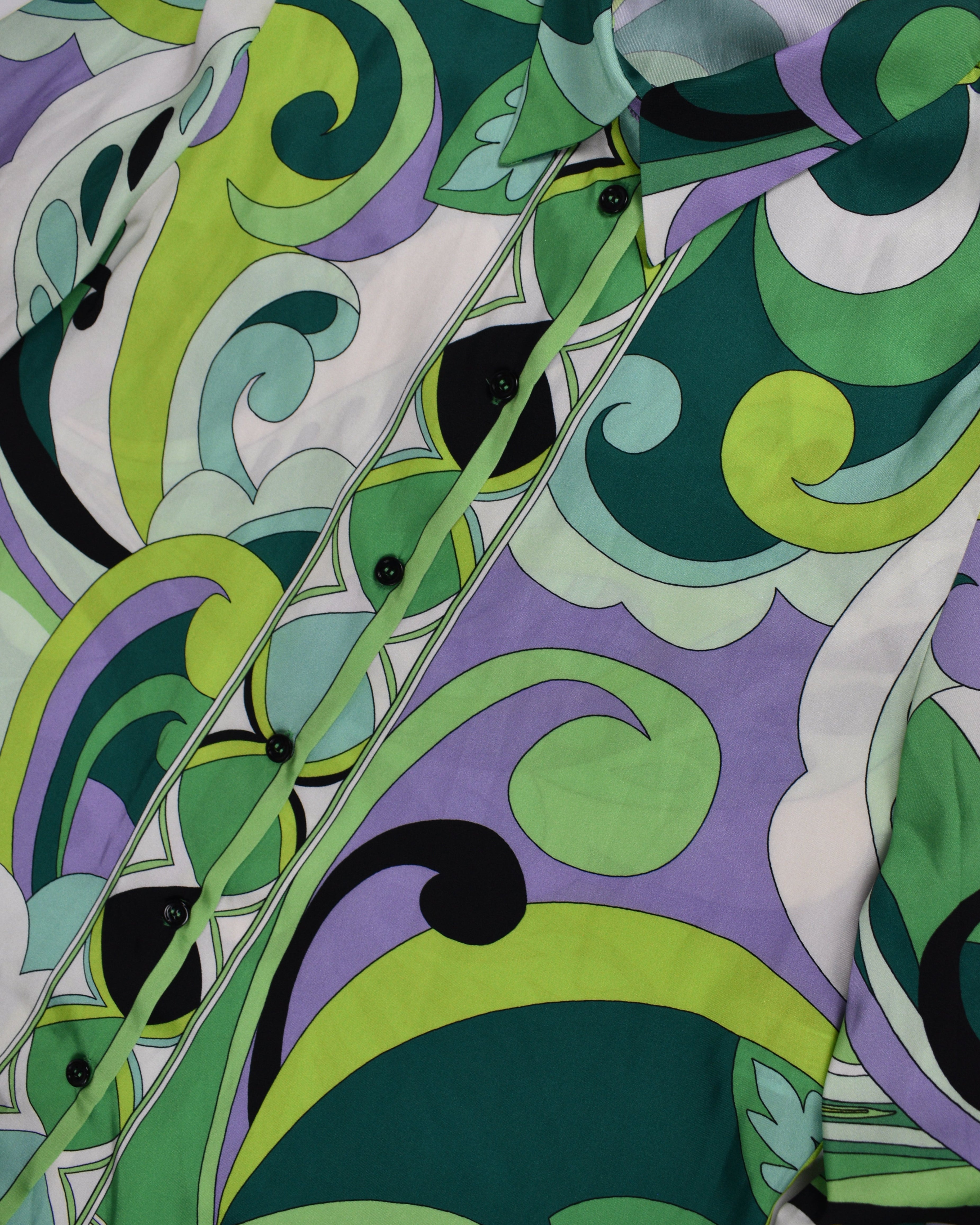 Green Psychedelic Button Up