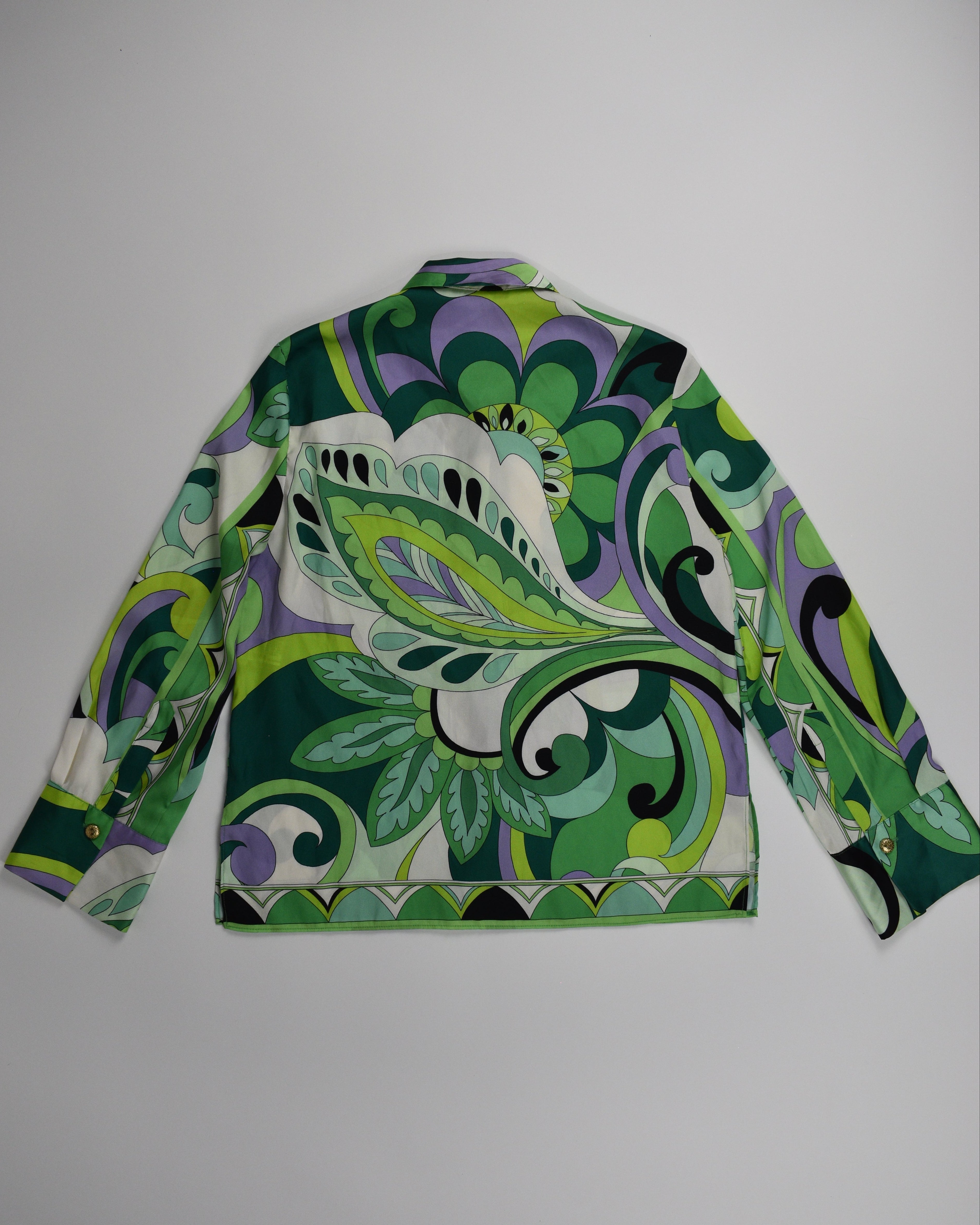 Green Psychedelic Button Up