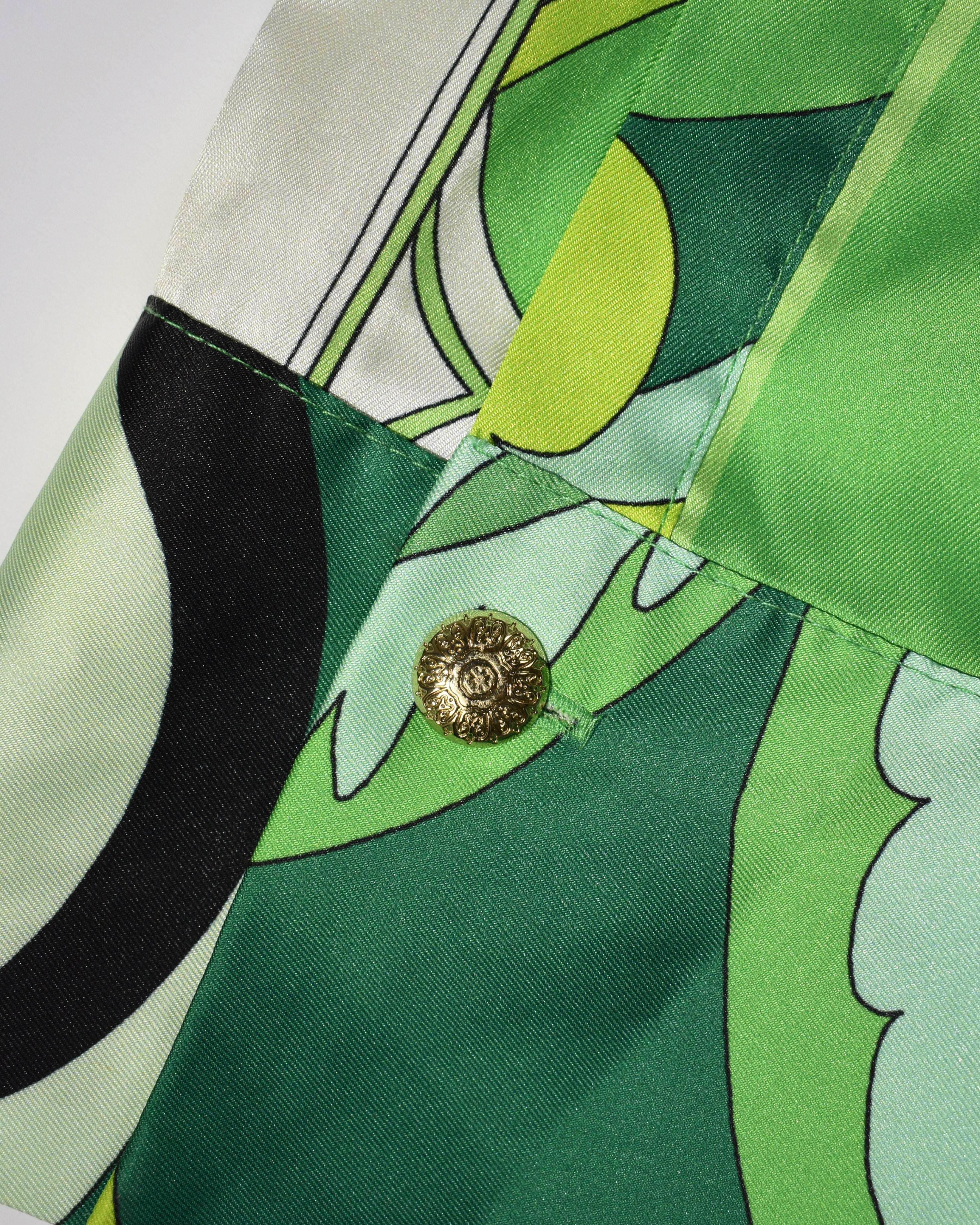 Green Psychedelic Button Up