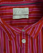 Jcrew Pink & Red Striped Button Up