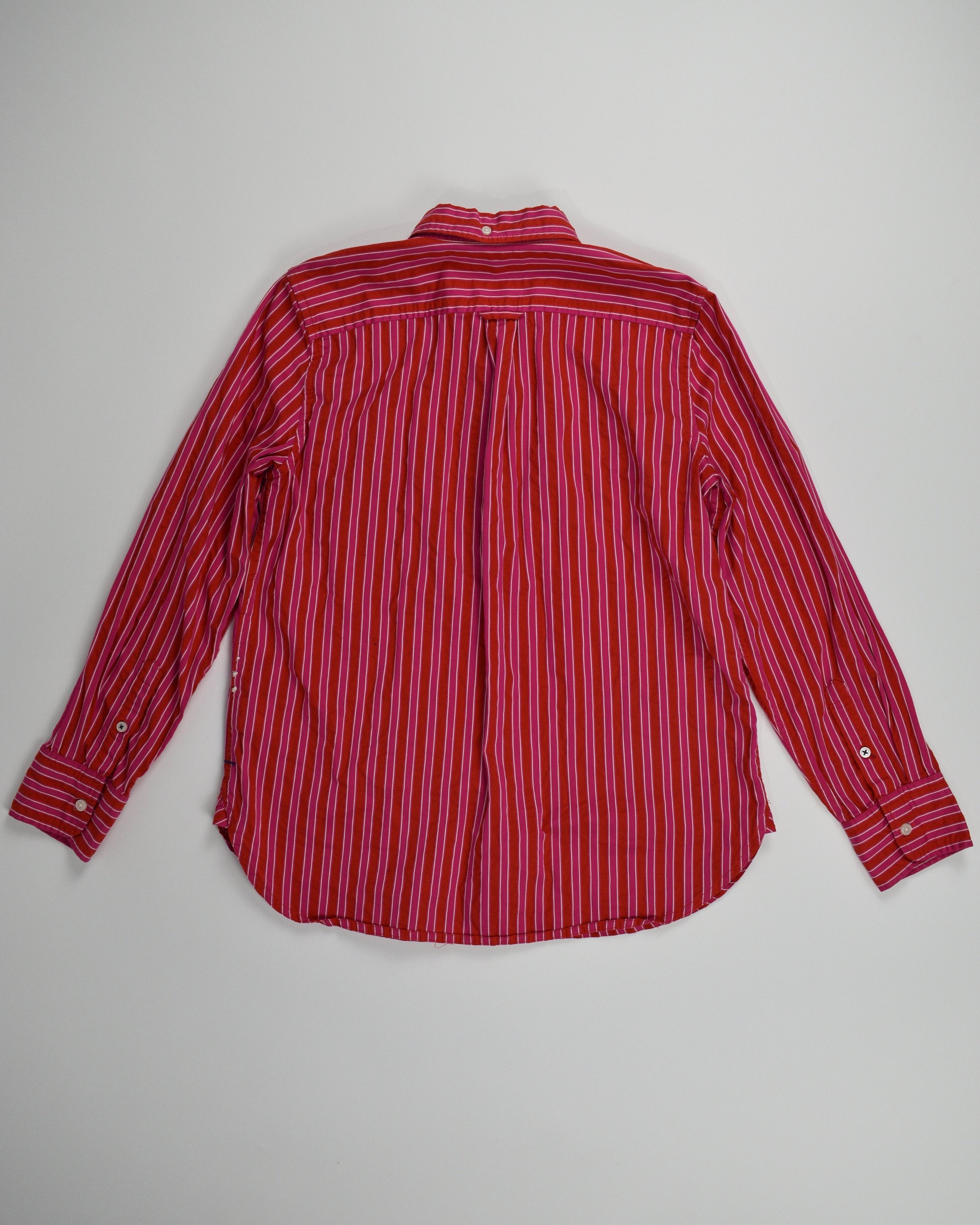 Jcrew Pink & Red Striped Button Up