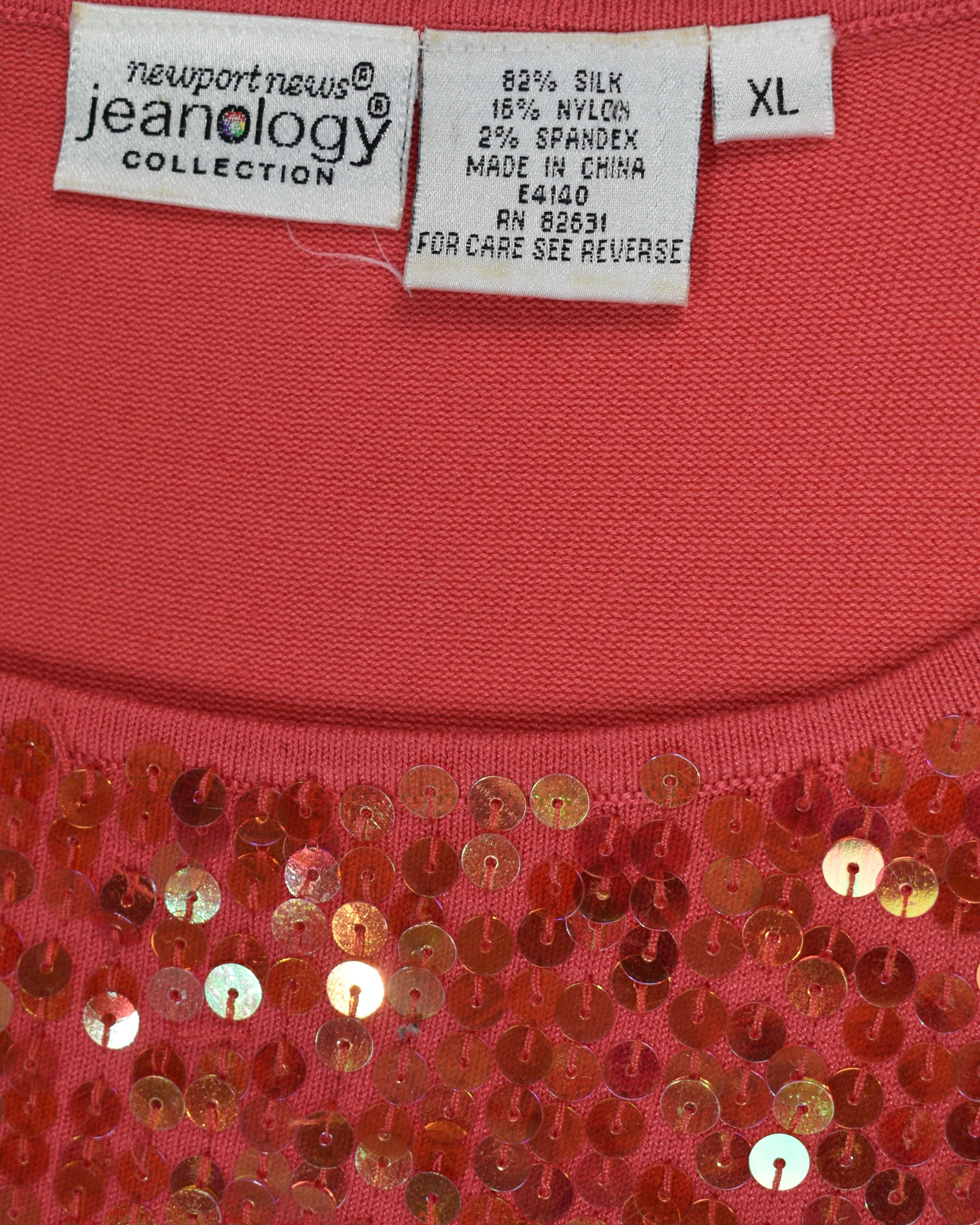 Coral Sequin Tank