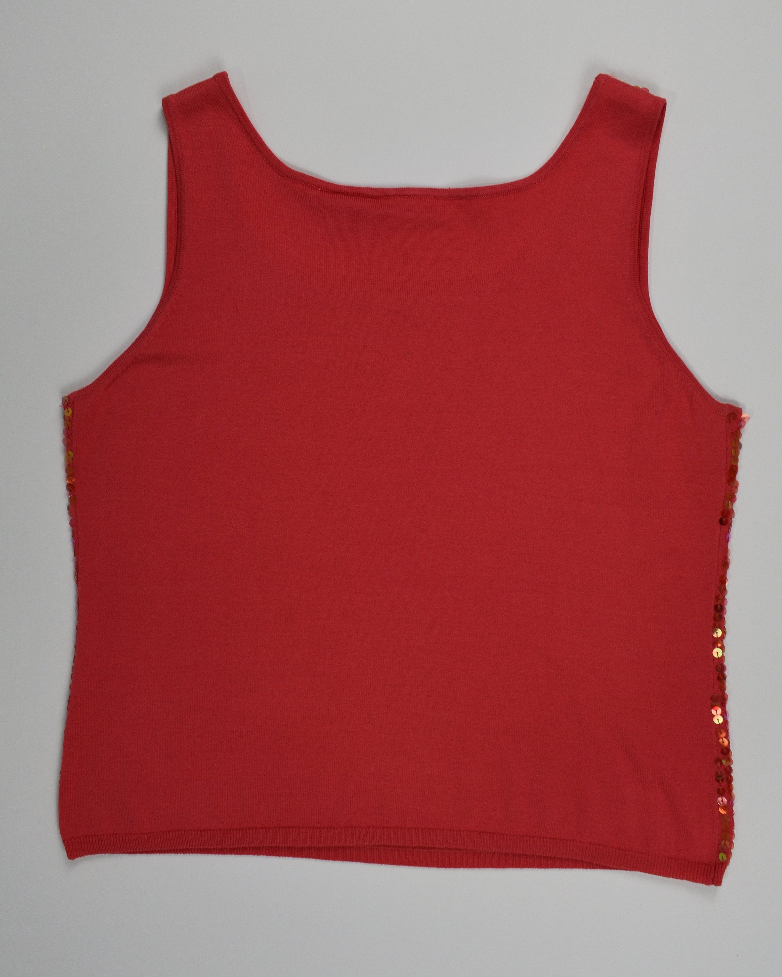 Coral Sequin Tank