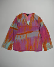 See-through Tie-dye Long Sleeve