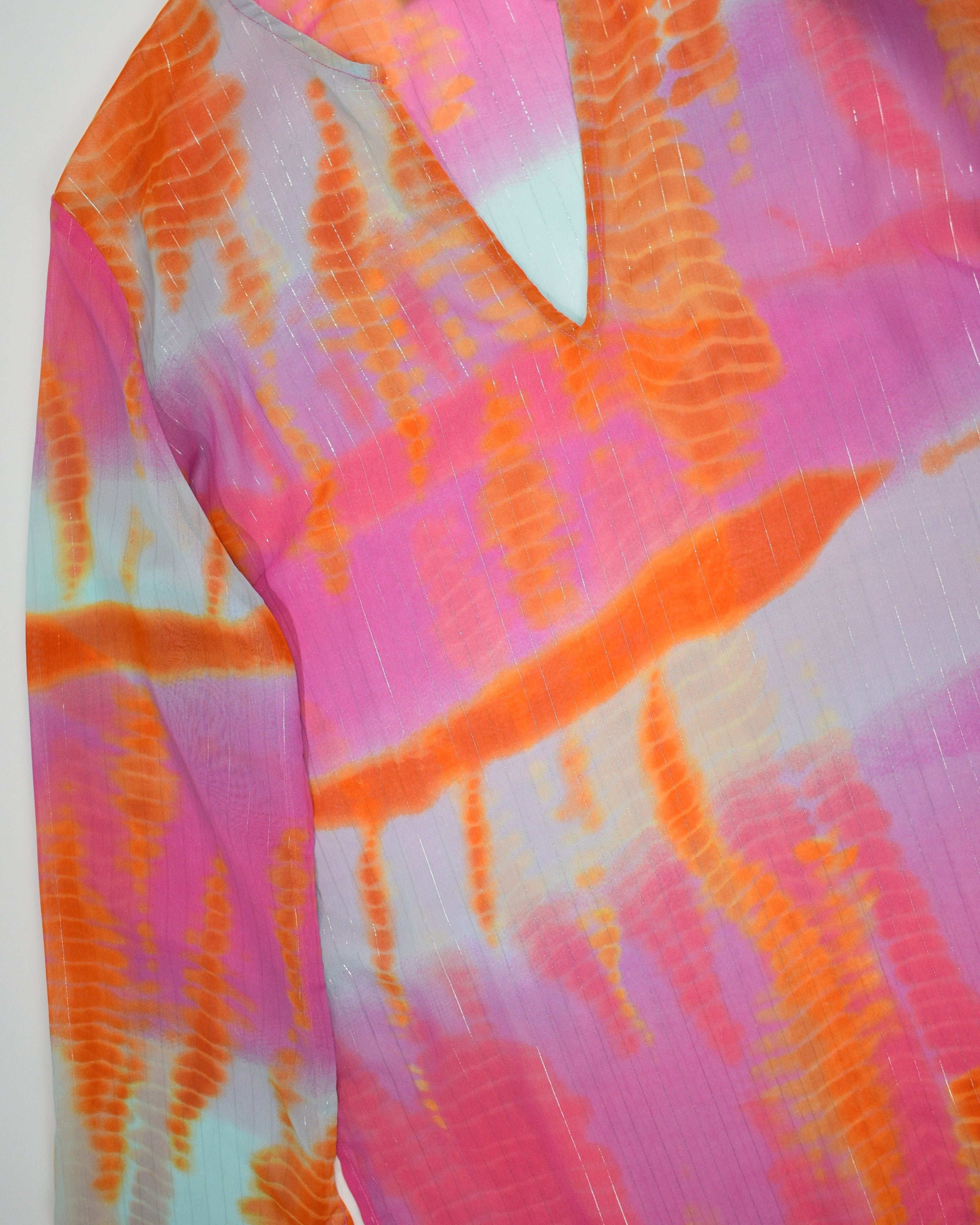 See-through Tie-dye Long Sleeve