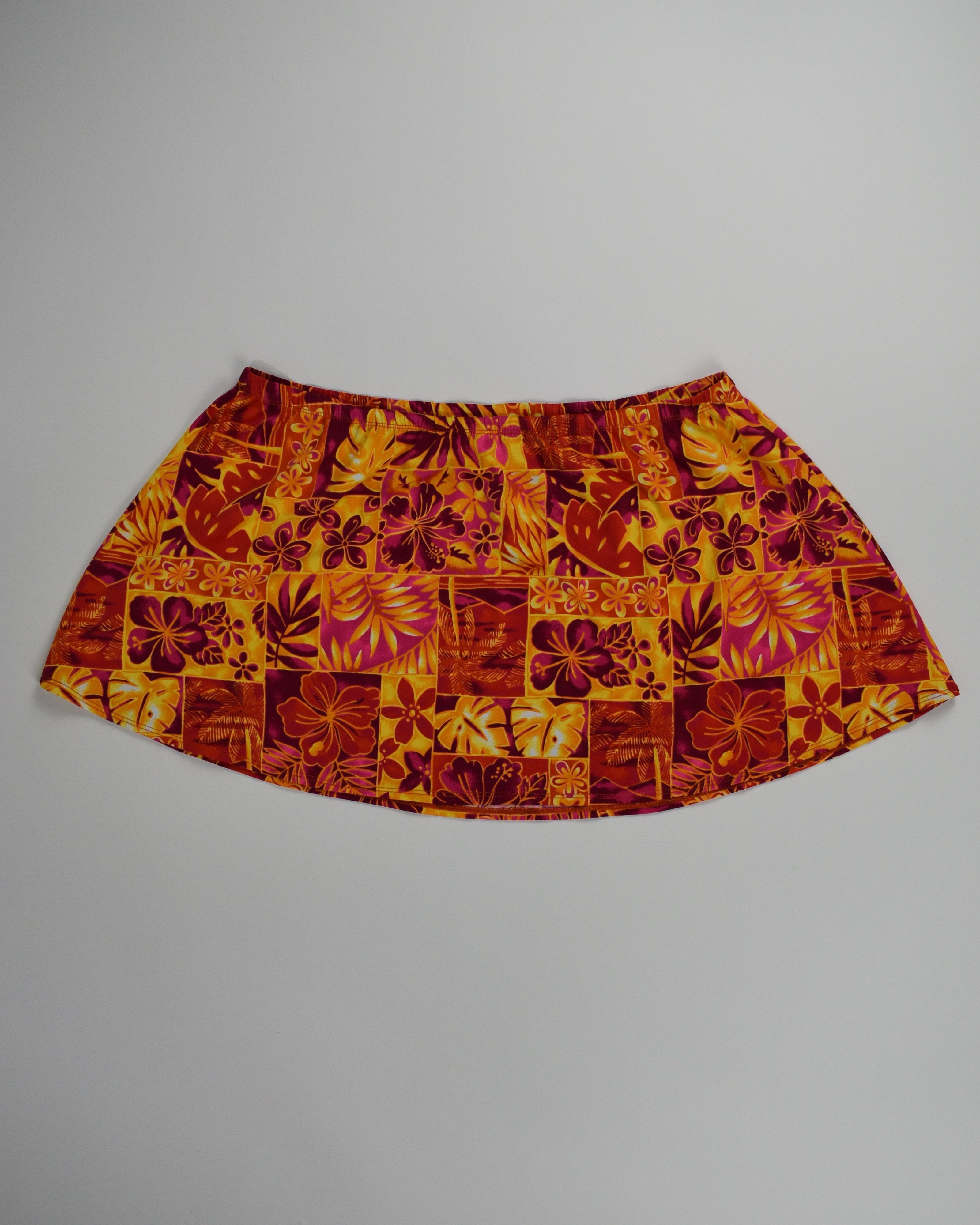 Orange Hawaiian Print Skirt