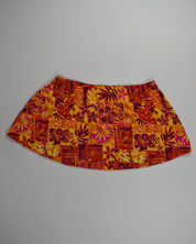 Orange Hawaiian Print Skirt
